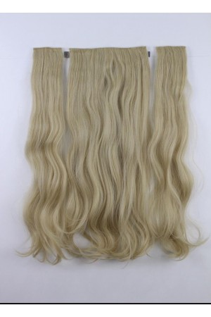 Eva Peruk 250 Gr 70 Cm Dalgalı Fiber Yarımay Set Küllü Platin